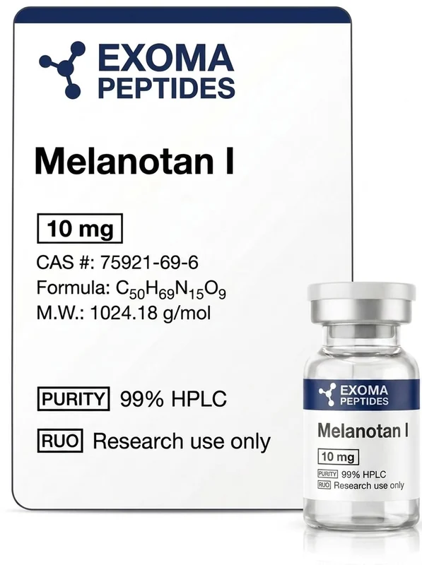 Melanotan I 10 mg — vial liofilizado de investigación, EXOMA Peptides México