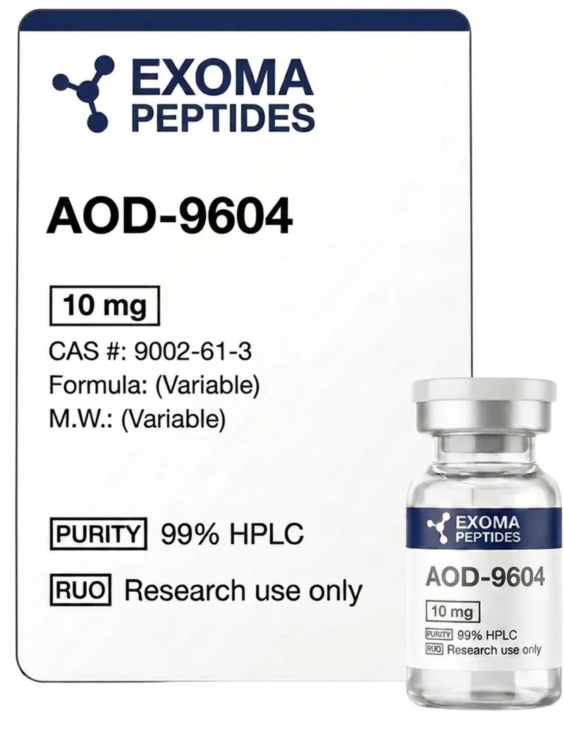 AOD-9604 10 mg — vial liofilizado de investigación, EXOMA Peptides México