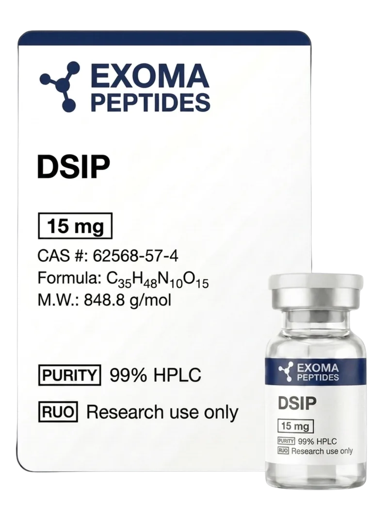 DSIP (Péptido Inductor del Sueño Delta) 15 mg — vial liofilizado de investigación, EXOMA Peptides México